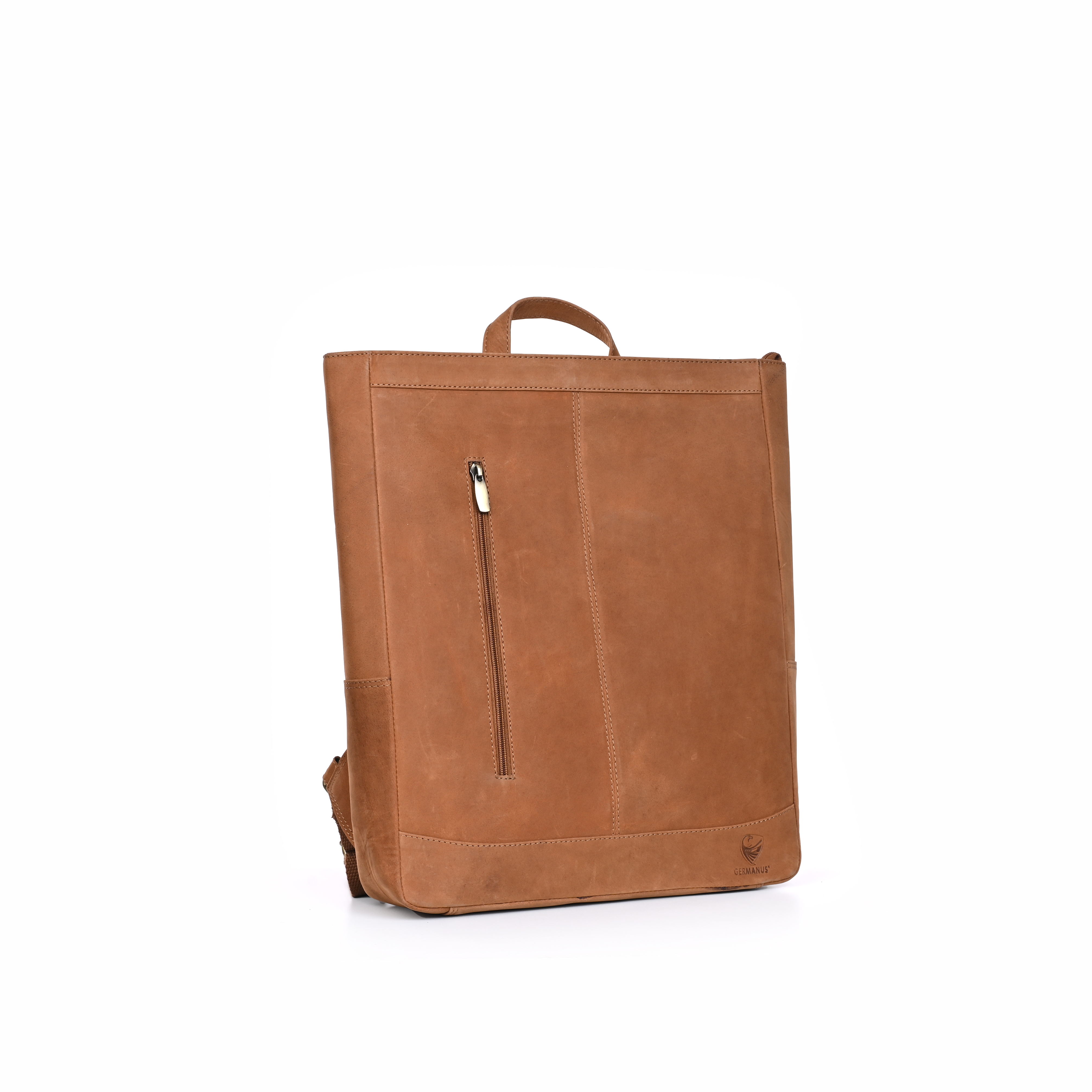 GERMANUS Milan Rucksack aus echtem Leder A4 Laptoprucksack für Arbeit Schule und Radfahren